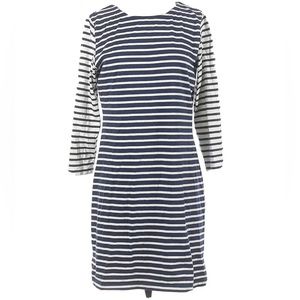 Vineyard Vines nautical navy blue/white stripes shift dress size XS